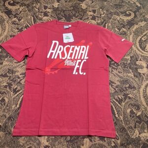 Arsenal FC Puma Graphic Shoe Soccer Tee Rio Red Shirt Mens Size Large New